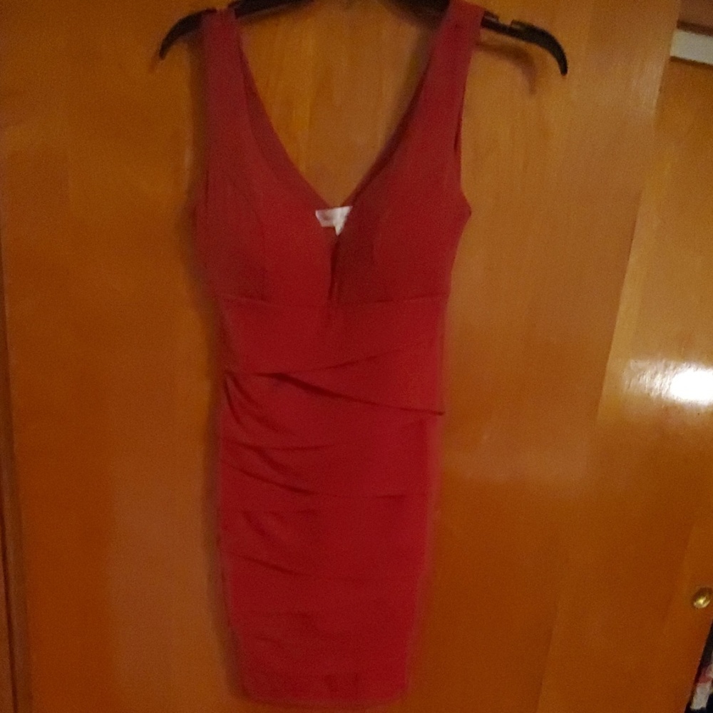 Red mini dress